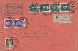 RACCOMANDATA 1939 4X15+2X50+10 TIMBRO DESENZANO SUL  GARDA  (YK1299 - Marcofilie