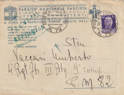 LETTERA PARTITO NAZIONALE FASCISTA 1943  C.50 TIMBRO PM 72 (YK1259 - Poststempel