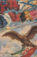 CARTOLINA 1917 ILLUSTRATORE TALLONE IN ALTO IL TRICOLORE (YK1225 - Patriotic
