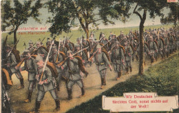 CARTOLINA 1914 FELDPOST GERMANIA FANTERIA IN MARCIA (YK1224 - Guerre 1914-18