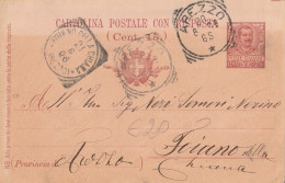 INTERO POSTALE C.7,5 1905 TIMBRO 1906 FOIANO DELLA CHIANA AREZZO (YK1199 - Postwaardestukken