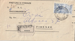 RACCOMANDATA 1953 L.60 LEONARDO DA VINCI TIMBRO FIRENZE (YK1192 - 1946-60: Marcophilia