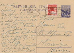 INTERO POSTALE 1949 L.8+4 TIMBRO FORTE DEI MARMI RIVIERA DELLA VERSILIA Piega Centrale (YK1166 - Stamped Stationery