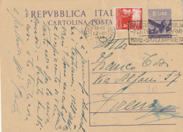 INTERO POSTALE 1949 L.8+4 TIMBRO FORTE DEI MARMI RIVIERA DELLA VERSILIA (YK1168 - Postwaardestukken