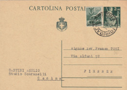INTERO POSTALE L.2+1 1946 TIMBRO CECINA LIVORNO (YK1165 - Entiers Postaux