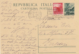 INTERO POSTALE 1949 L.12+3 TIMBRO FORTE DEI MARMI RIVIERA DELLA VERSILIA (YK1163 - Postwaardestukken