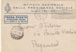 CARTOLINA POSTALE 1943 RSI TASSA PAGATA Piega Centrale (YK1155 - Poststempel