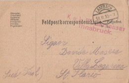 FRANCHIGIA 1915 AUSTRIA FELDPOST PRIGIONIERO TIMBRO LAMBACH (YK1135 - Briefe U. Dokumente