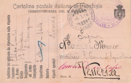FRANCHIGIA 1916 PM 79 REGG TIMBRO VERONA -PIEGA (YK1102 - Portofreiheit