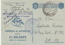 FRANCHIGIA 1943 TIMBRO GORIZIA -RINUNZIA AL SUPERFLUO (YK1085 - Franchise