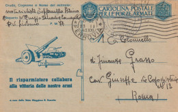 FRANCHIGIA 1943 -IL RISPARMIATORE COLLABORA TIMBRO ROMA PM77 (YK1059 - Portofreiheit