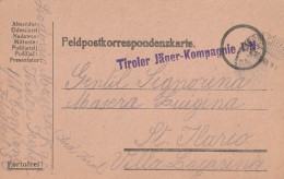CARTOLINA FELDPOST AUSTRIA CIRCA 1920 TIROLER JAGER -COMPAGNIE  (YK1042 - Brieven En Documenten