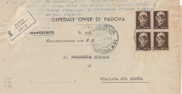 RACCOMANDATA 1946 LUOGOTENENZA 4X1,20 TIMBRO PADOVA (YK1034 - Poststempel