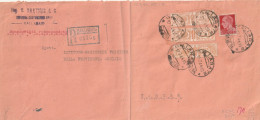 RACCOMANDATA 1944 RSI C.20+3X50 PACCHI TIMBRO GALLARATE VARESE (YK1031 - Marcophilia