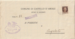 LETTERA DOPPIA SPEDIZIONE 1943 RSI C.30 TIMBRO ARGELATO CASTELLO D'ARGILE  (YK1033 - Marcophilia