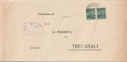 LETTERA DOPPIA SPEDIZIONE RSI 1945 2X25--2X25 MONUM DISTRUTTI TIMBRO CASALI PARMA FONTANELLA (YK1030 - Marcophilia