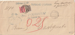 LETTERA 1943 RSI SEGNATASSE 5+20 TORBOLE CASAGLIO CASTEGNATO (YK1027 - Marcophilia