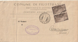 LETTERA 1948 2X3 RISORGIMENTO TIMBRO FILOTTRANO ANCONA CONVERSANO ANCONA (YK1020 - 1946-60: Marcofilie