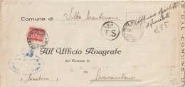 LETTERA 1943 RSI SEGNATASSE C.20 TIMBRO MONZAMBANO MANTOVA VOLTA MANTOVANA   (YK1024 - Marcophilie