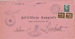 LETTERA 1944 RSI TIMBRO COSTA DI MONTICELLI BERGAMO LIMBIATE (YK1019 - Storia Postale