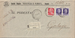 RACCOMANDATA 1943 2X50+20 TIMBRO GORLACO  BERGAMO  (YK1017 - Poststempel