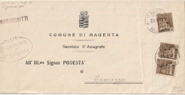 LETTERA 1944 RSI 3X10 MONUM DIST TIMBRO MAGENTA MILANO (YK1014 - Storia Postale