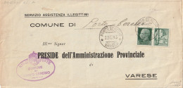 LETTERA 1943 RSI C.25 PROP. VITTORIA TIMBRO PORTO CERESIO VARESE (YK1008 - Poststempel