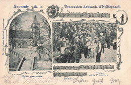 Luxembourg Echternach Souvenir De La Procession église Paroissiale Groupe Mélodie CPA Timbre Reich Cachet 1899 - Echternach