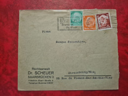 Lettre SAARBRUCKEN FLAMME DEUTSCH IST DIE SAAR ENTETE RECJTSANWALT DR SCHEUER 1935 - Covers & Documents