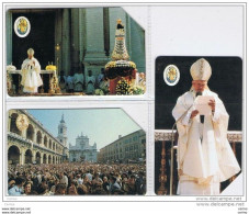 3  USATE:   £. 5.000 + £.10.000 + £.15.000  -  31.12.1996  -  IL  PAPA  A  LORETO  -  S. CPL. -  QUESTE. - Publiques Figurées Ordinaires