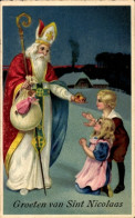 CPA Glückwunsch Sankt Nikolaus, Kinder, Geschenke, Puppe - Autres & Non Classés