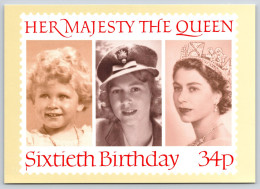 60th Birthday Her Majesty The Queen PHQ Postcard, Unposted 1986 - Cartes PHQ