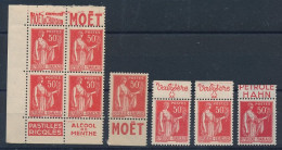 BM-95:  FRANCE:  Lot Avec "PUB" Sur N°283h**/* Avec Adhérences En Marge, Compté* - Unused Stamps