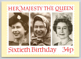 60th Birthday Her Majesty The Queen PHQ Postcard, Unposted 1986 - Cartes PHQ