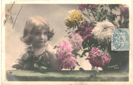 CPA Carte Postale France Fantaisie Une Fillette à Côté D'un Vase Fleuri - Stebbing 1905 VM81526 - Scenes & Landscapes