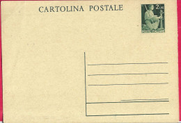 INTERO CARTOLINA POSTALE DEMOCRATICA LIRE 2 (INT. 127) - NUOVA - Postwaardestukken