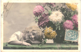 CPA Carte Postale France Fantaisie Une Fillette à Côté D'un Vase Fleuri - Stebbing 1905 VM81527 - Scene & Paesaggi