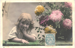 CPA Carte Postale France Fantaisie Une Fillette à Côté D'un Vase Fleuri - Stebbing 1905 VM81530 - Scènes & Paysages