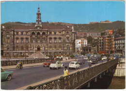 Bilbao: CITROËN 2CV, 2x SIMCA 1000, SEAT 600, 1400C/1500, RENAULT 4, DAUPHINE, AUTOBUS, 'PHILIPS' Neon - (Spain/Espana) - Passenger Cars