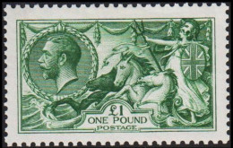 1913. ENGLAND. Georg V. 1 £. Seahorses. Beautiful And Rare Stamp. Hinged. (Michel 144) - Nuovi