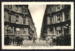 Cartolina Palermo, Quattro Canti E Via Macqueda  - Palermo