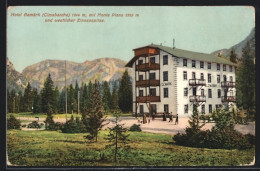 Cartolina Cortina D`Ampezzo, Passo Cimabanche, Hotel Gemärk Mit Monte Piano Und Westlicher Zinnenspitze  - Andere & Zonder Classificatie