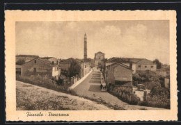 Cartolina Ficarolo, Panorama Mit Kirchturm  - Altri & Non Classificati