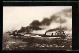 AK Torpedoboote Beim Angriff  - Guerre