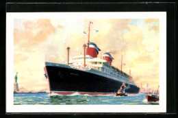 AK Passagierschiff S.S. America In Fahrt  - Steamers