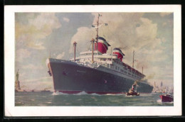 AK Passagierschiff SS America Vor Der Freiheitsstatue  - Passagiersschepen