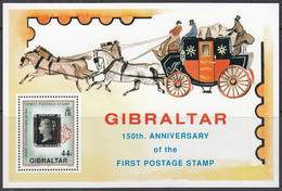 GIBRALTAR  Block 15, Postfrisch **, 150 Jahre Briefmarken, 1990 - Gibraltar