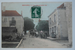 Cpa Couleur BROSSES Yonne La Grande Rue - Attelage, Tacot - MAY10 - Sonstige & Ohne Zuordnung