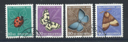 Suisse N°527/30 Obl (FU) 1952 - Insectes Et Papillons - Gebruikt