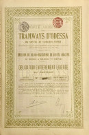 7. Serie - 1880 - Societe Anonyme Des Tramways D'Odessa - Avec Coupons - Chemin De Fer & Tramway